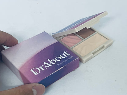 DrAbout Blushers Blending NUDY BROWN COLORS Cheek Candy Berry 3 lendable Shades in Lightweight Smooth Powder Vegan Blush