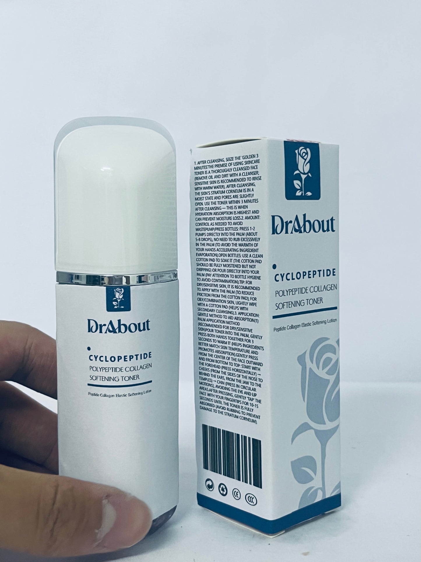 DrAbout Skin care products, namely, non-medicated skin serum Peptide Collagen Booster Toner Serum with Copper Peptides, Niacinamide & Hyaluronic Acid Skin Renewal Boosting Facial Essence for All Skin Types