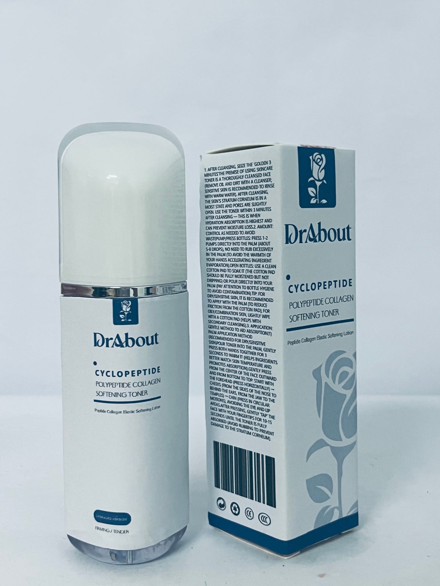 DrAbout Skin care products, namely, non-medicated skin serum Peptide Collagen Booster Toner Serum with Copper Peptides, Niacinamide & Hyaluronic Acid Skin Renewal Boosting Facial Essence for All Skin Types