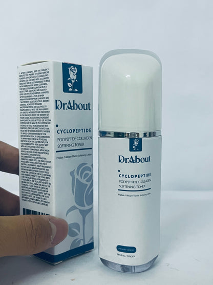DrAbout Skin care products, namely, non-medicated skin serum Peptide Collagen Booster Toner Serum with Copper Peptides, Niacinamide & Hyaluronic Acid Skin Renewal Boosting Facial Essence for All Skin Types