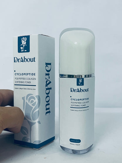 DrAbout Skin care products, namely, non-medicated skin serum Peptide Collagen Booster Toner Serum with Copper Peptides, Niacinamide & Hyaluronic Acid Skin Renewal Boosting Facial Essence for All Skin Types