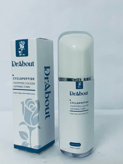 DrAbout Skin care products, namely, non-medicated skin serum Peptide Collagen Booster Toner Serum with Copper Peptides, Niacinamide & Hyaluronic Acid Skin Renewal Boosting Facial Essence for All Skin Types