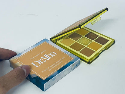 DrAlba 9-Color Eyeshadow Palette, Summer Vibe Earth Tone, Matte/Shimmer/Glitter Textures, Versatile for Daily & Dating Looks