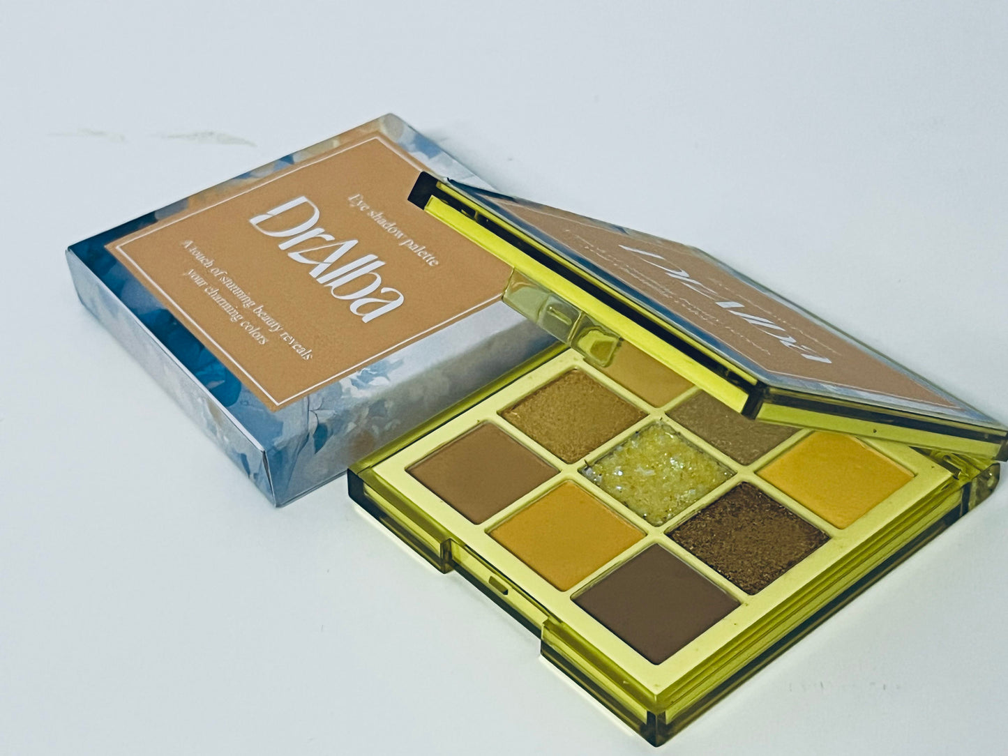 DrAlba 9-Color Eyeshadow Palette, Summer Vibe Earth Tone, Matte/Shimmer/Glitter Textures, Versatile for Daily & Dating Looks