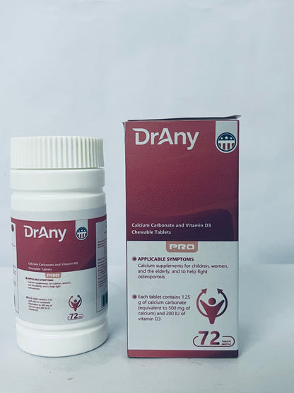 DrAny Calcium supplements Calcium Carbonate and Vitamin D3 Chewable Tablets - The Optimal Choice for Strong Bones