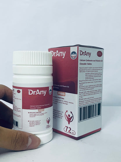 DrAny Calcium supplements Calcium Carbonate and Vitamin D3 Chewable Tablets - The Optimal Choice for Strong Bones