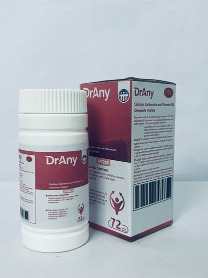 DrAny Calcium supplements Calcium Carbonate and Vitamin D3 Chewable Tablets - The Optimal Choice for Strong Bones