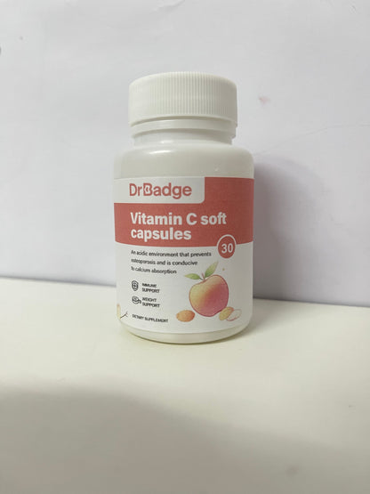 DrBadge Vitamin C Soft Capsules (Peach Flavor) A Gentle & Portable Item for Daily Nutritional Supplement