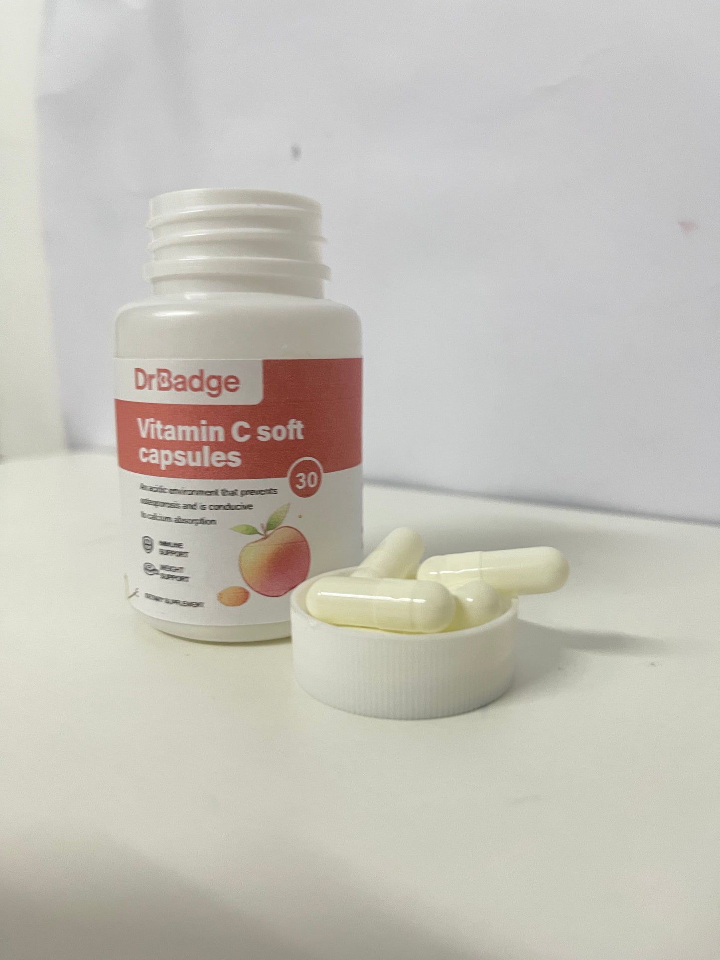 DrBadge Vitamin C Soft Capsules (Peach Flavor) A Gentle & Portable Item for Daily Nutritional Supplement