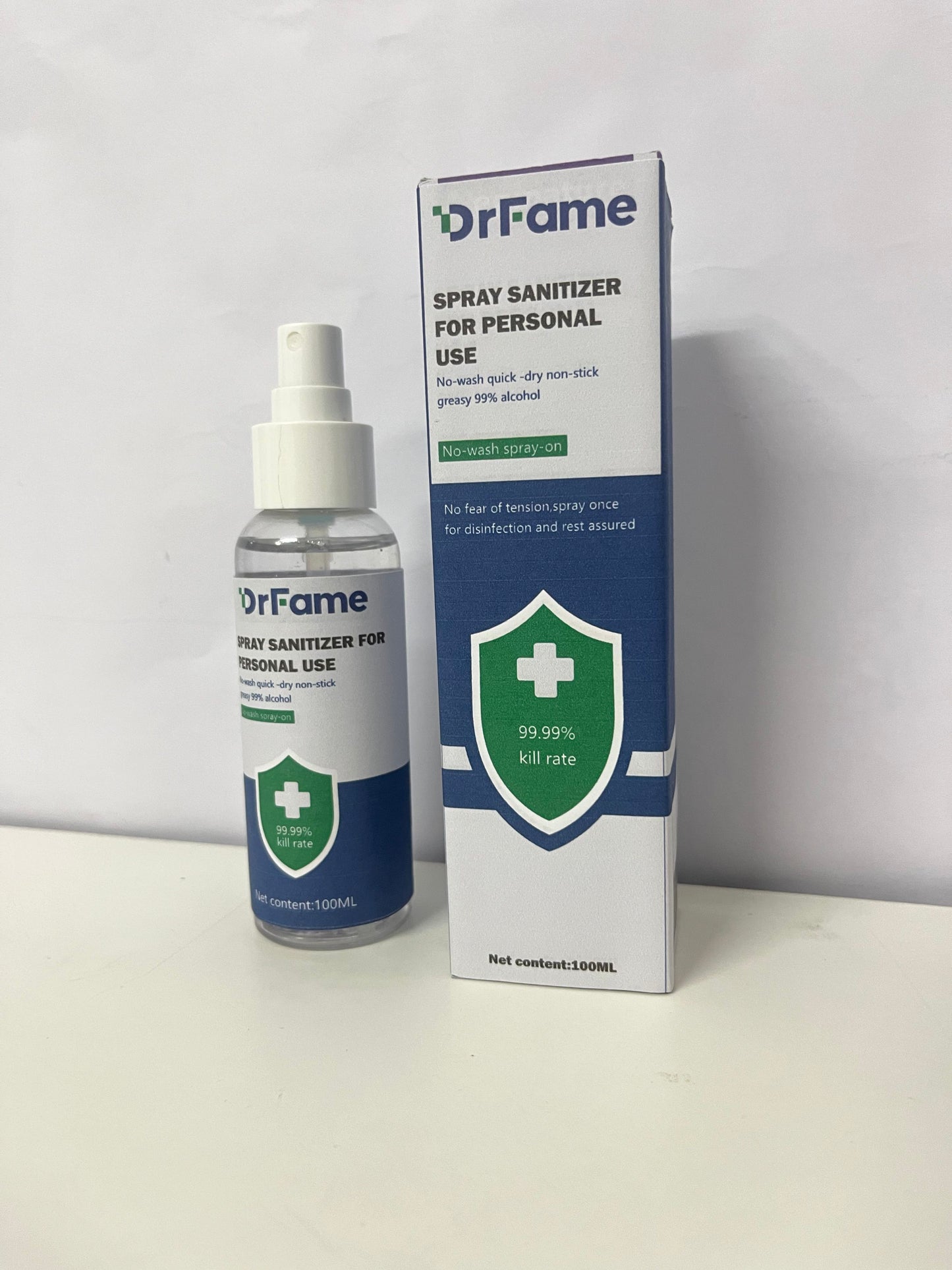 DrFame Personal Portable Sanitizer Spray 99% Alcohol Formula No-Wash Quick-Dry A Reliable Companion for Daily Protection