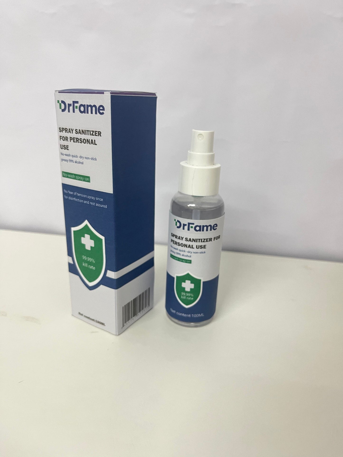 DrFame Personal Portable Sanitizer Spray 99% Alcohol Formula No-Wash Quick-Dry A Reliable Companion for Daily Protection