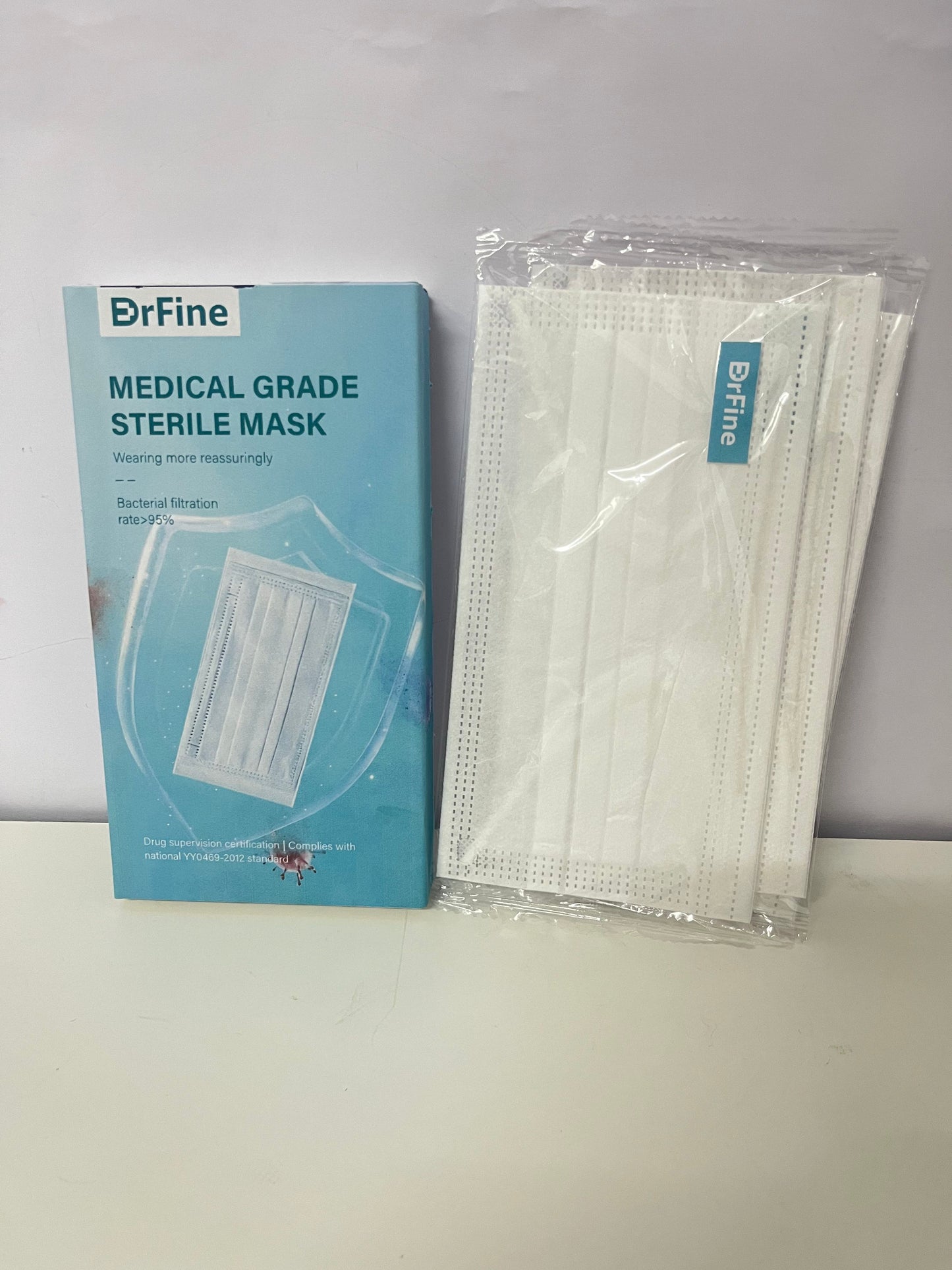 DrFine White Medical-Grade Sanitary Masks - 3-Layer BFE ≥95% Protective Masks with Comfort Earloops