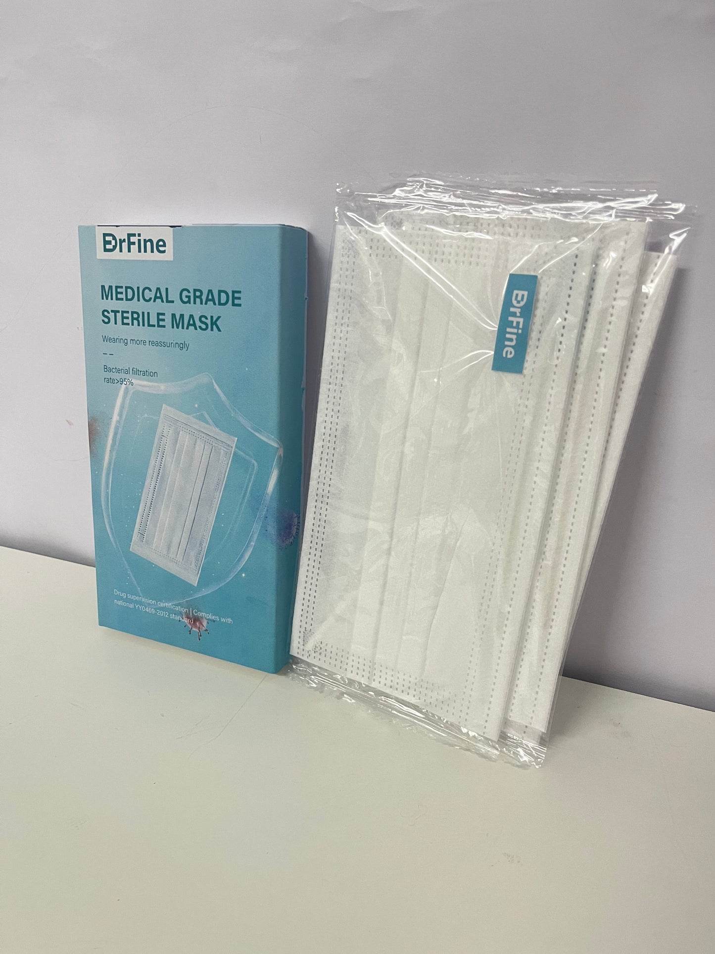 DrFine White Medical-Grade Sanitary Masks - 3-Layer BFE ≥95% Protective Masks with Comfort Earloops