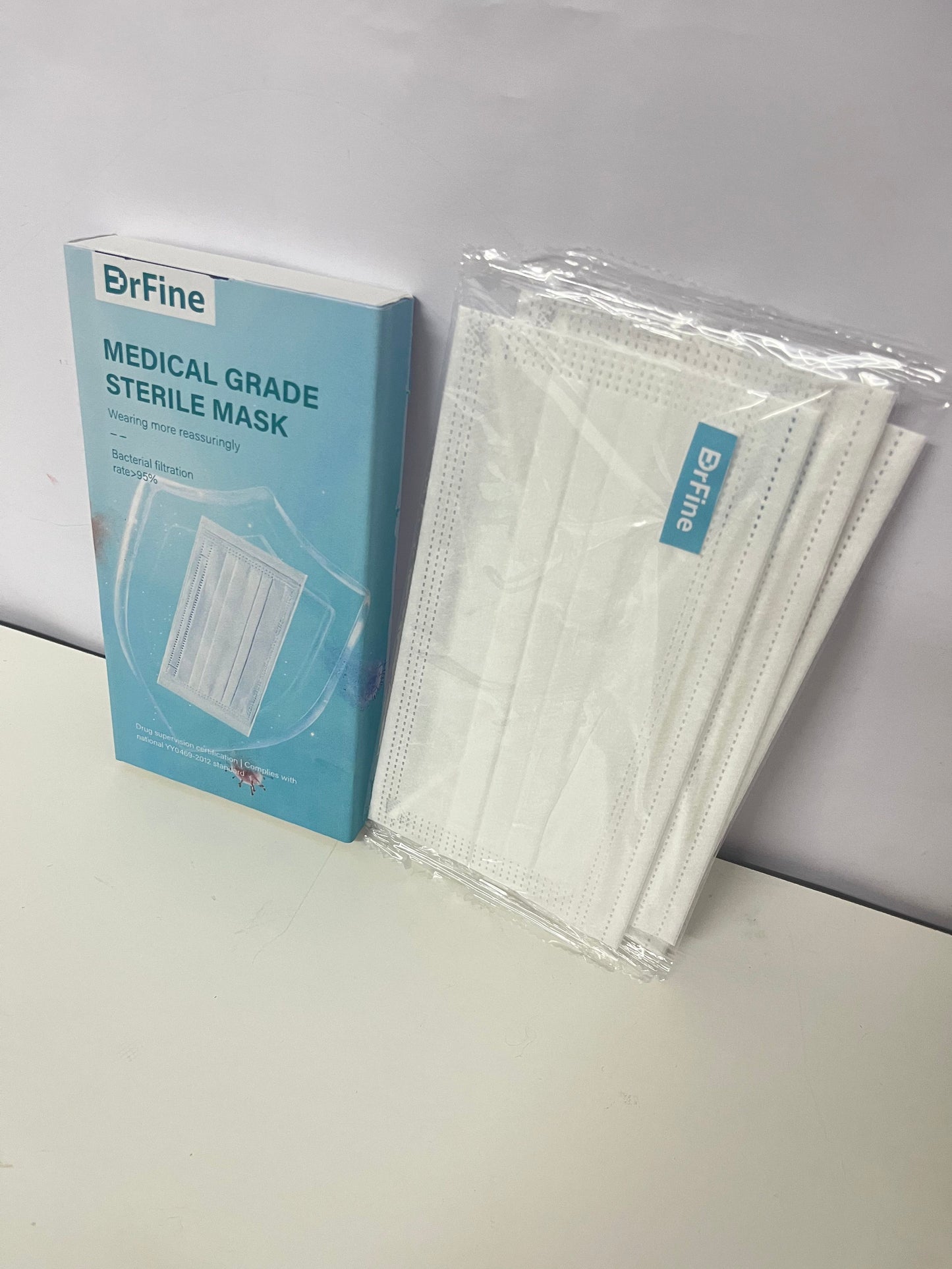 DrFine White Medical-Grade Sanitary Masks - 3-Layer BFE ≥95% Protective Masks with Comfort Earloops