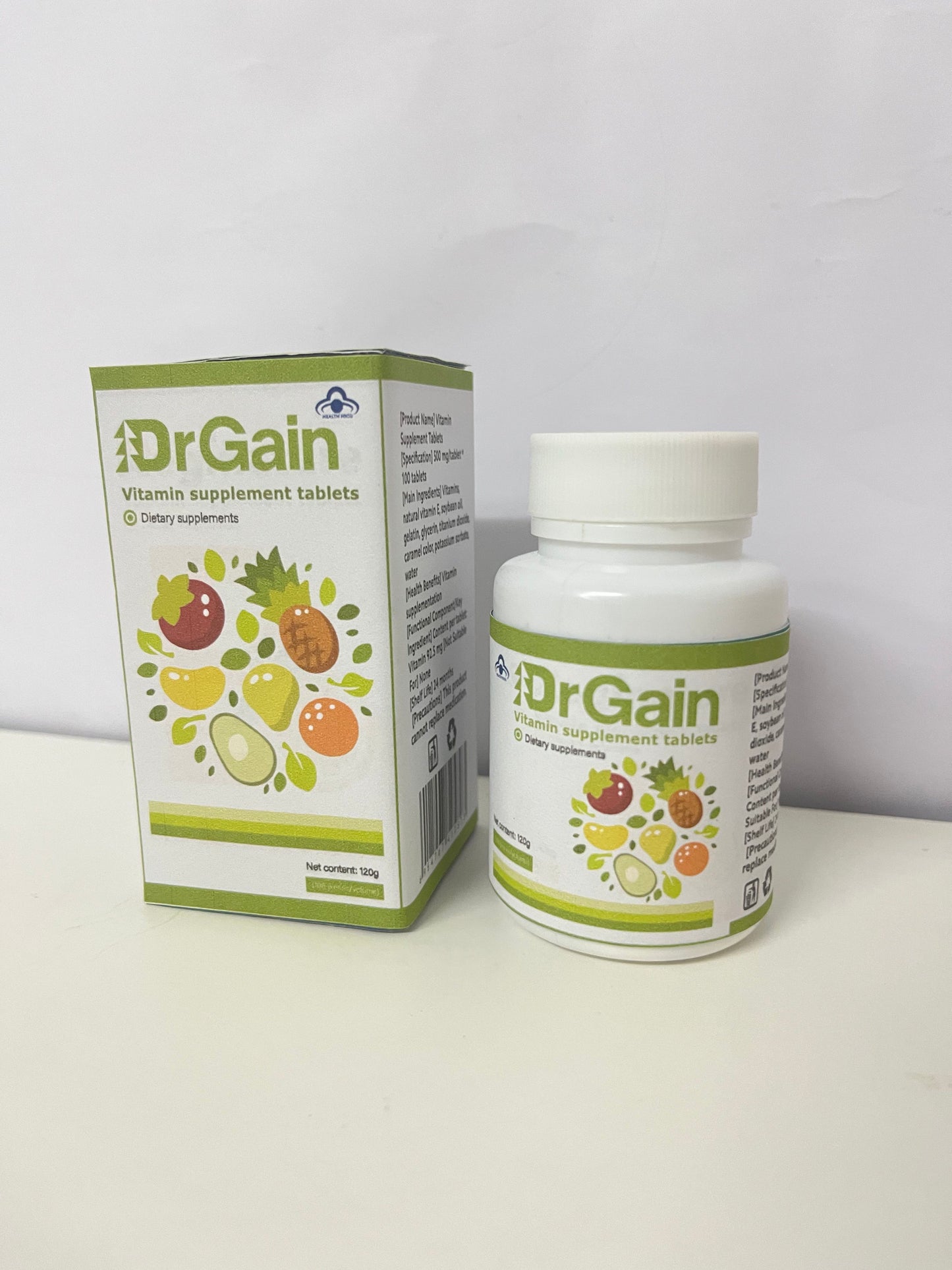 DrGain Multivitamin Dietary Supplement Tablets 120g Large Capacity Multi-Nutrient Supplement A Light-Burden Choice for Daily Health