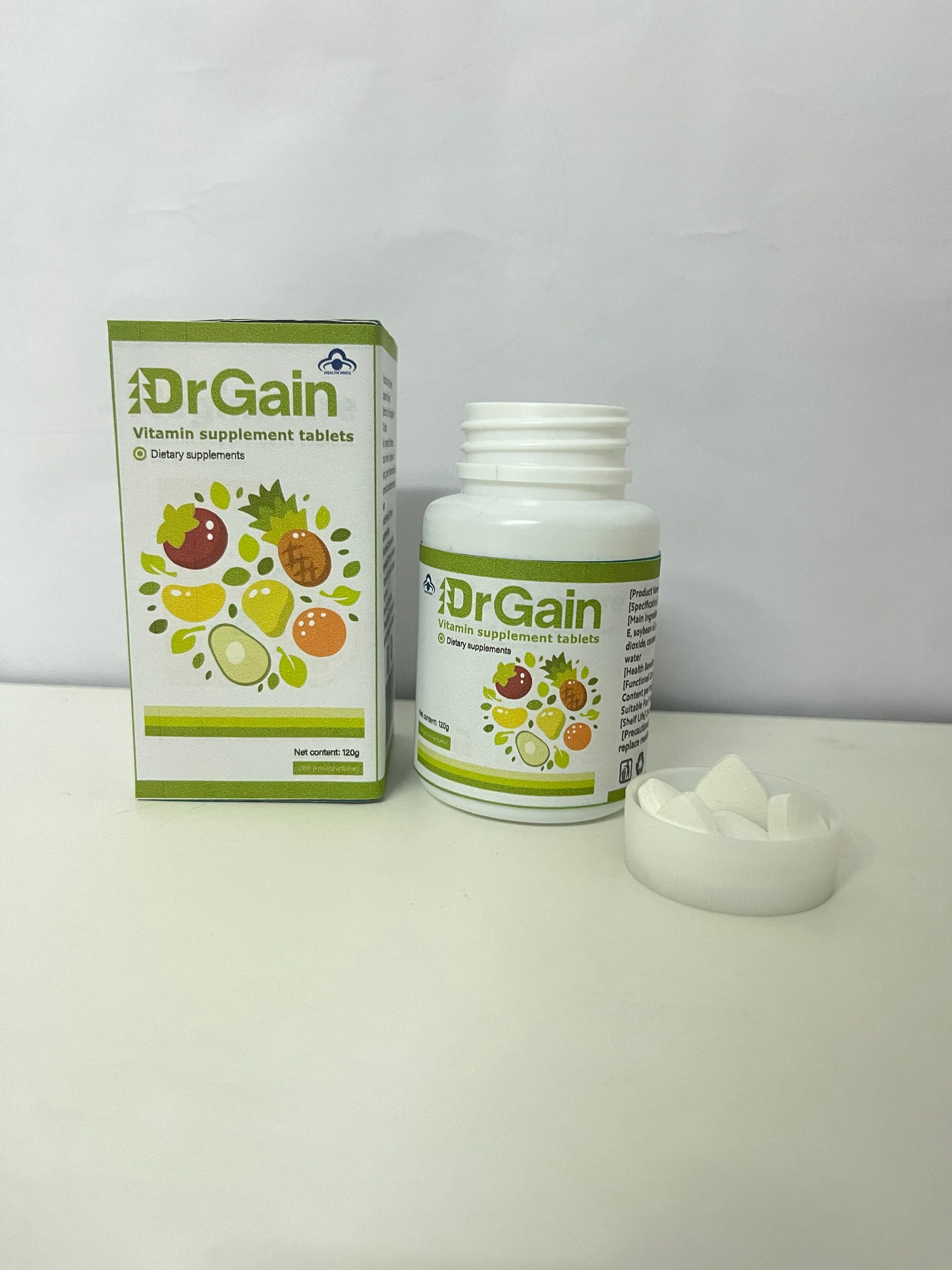 DrGain Multivitamin Dietary Supplement Tablets 120g Large Capacity Multi-Nutrient Supplement A Light-Burden Choice for Daily Health