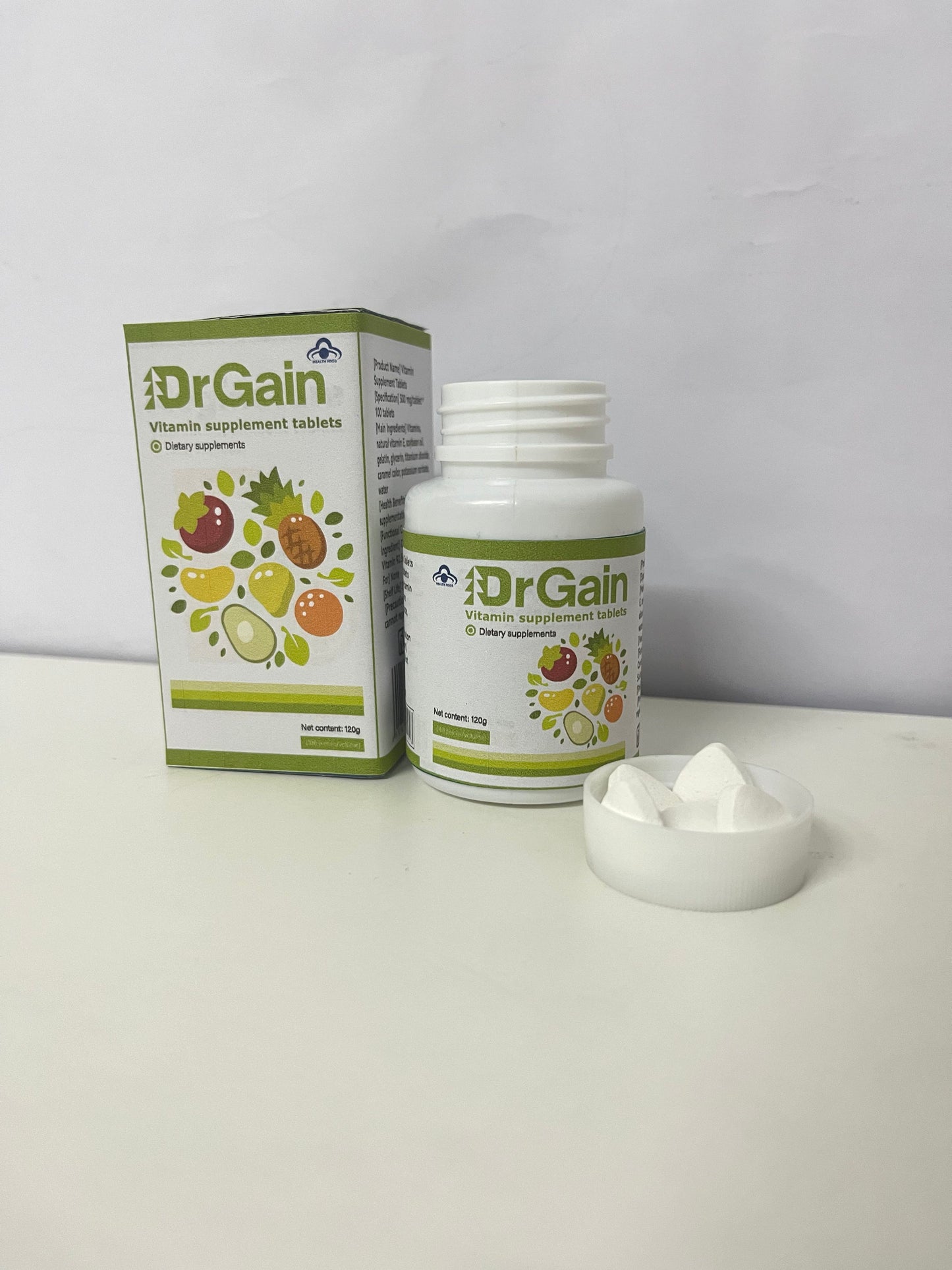 DrGain Multivitamin Dietary Supplement Tablets 120g Large Capacity Multi-Nutrient Supplement A Light-Burden Choice for Daily Health