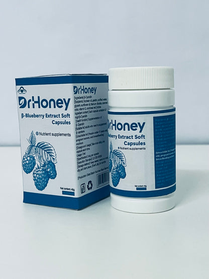 DrHoney β-Blueberry Extract Soft Capsules, Natural Nutritional Supplement for a Healthy Life