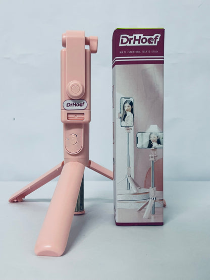 DrHoof Selfie Stick Travel Tripod for Cell Phone,Phone Holder, Extendable Selfie Stick for iPhone, iPhone Tripod for Video Recording, 50 Inch, Pink