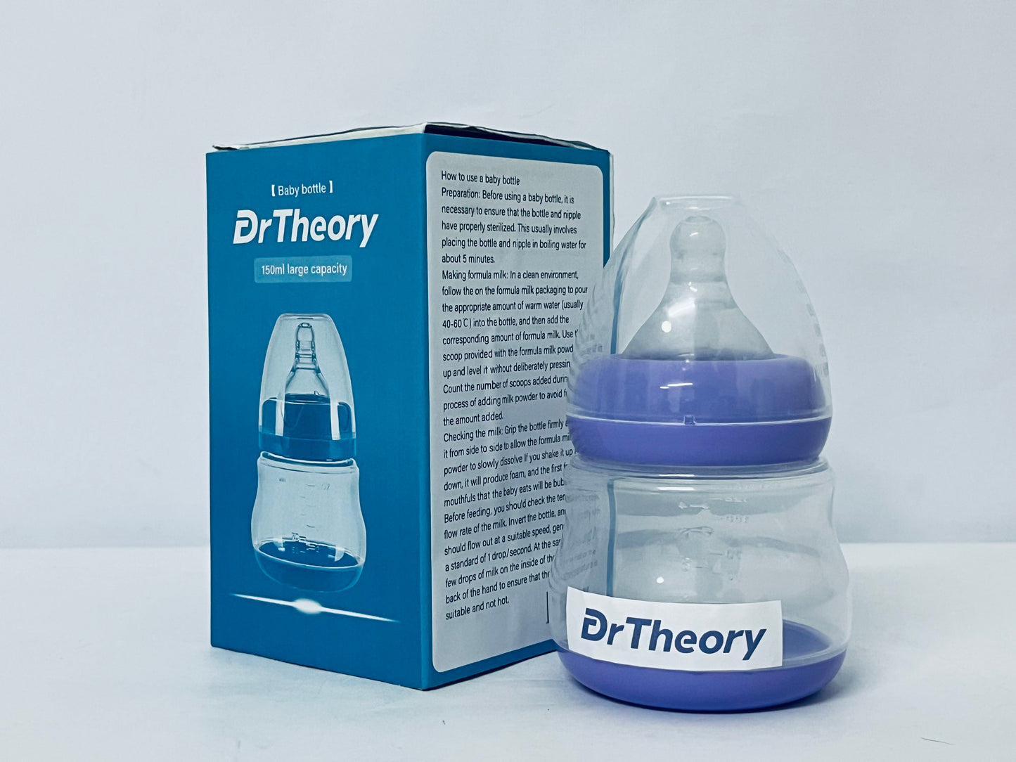 DrTheory Natural Baby Bottles with Natural Response Nipples (Slow Flow, Flow 2)