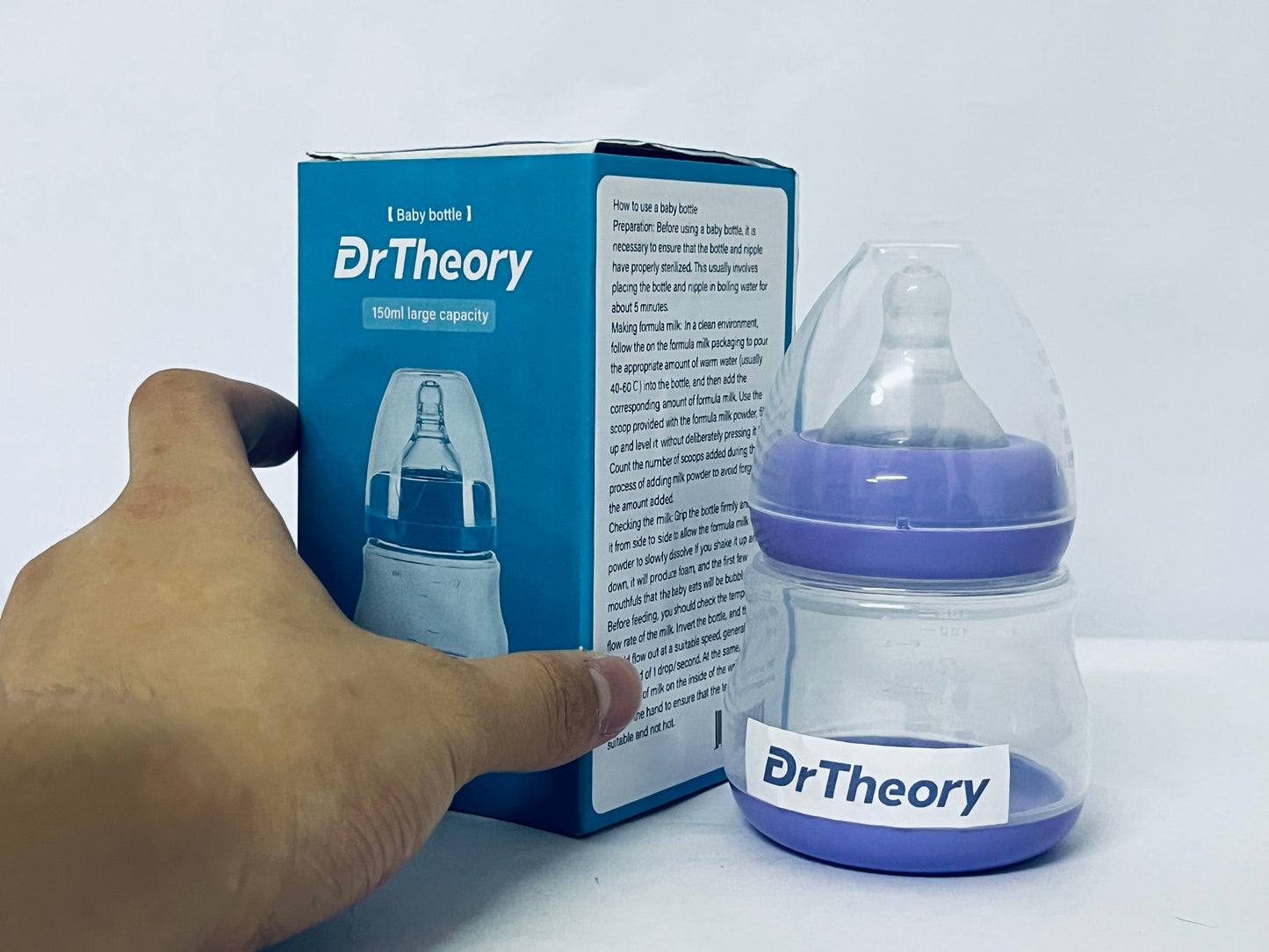 DrTheory Natural Baby Bottles with Natural Response Nipples (Slow Flow, Flow 2)