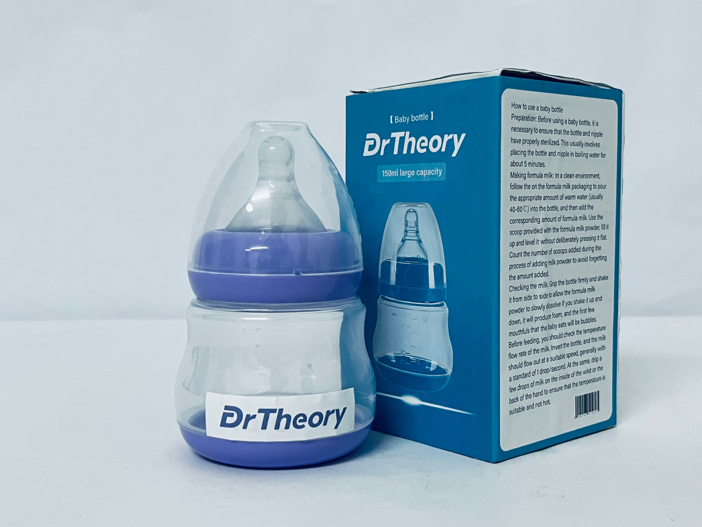 DrTheory Natural Baby Bottles with Natural Response Nipples (Slow Flow, Flow 2)