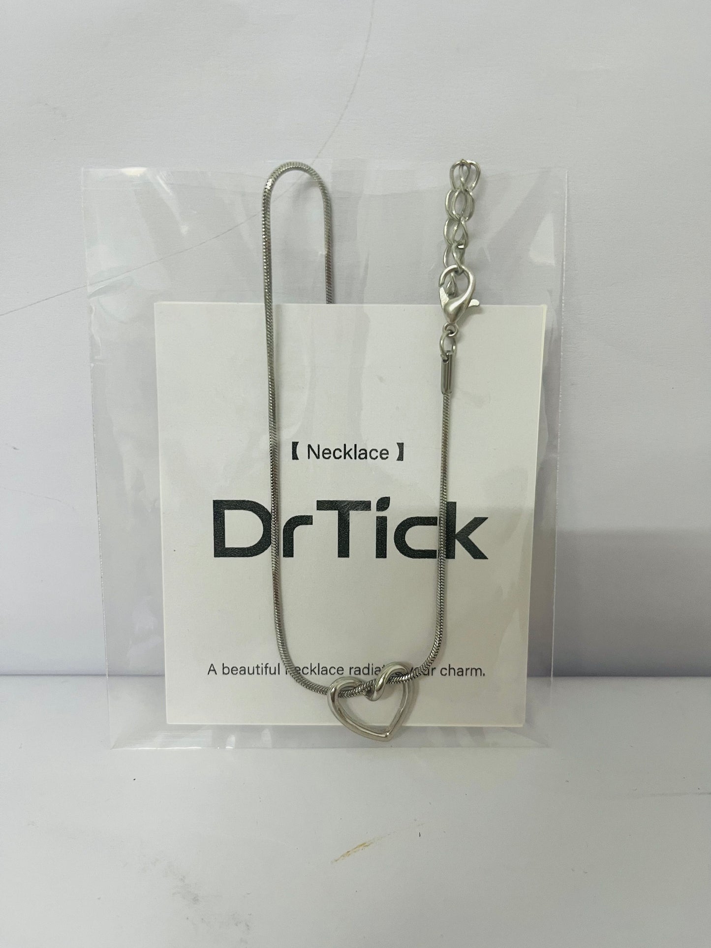 DrTick Heart Pendant Necklace – Classic Silver Heart Necklace with Minimalist Design, Dainty Love Jewelry for Women, Everyday Simple Necklace for Gift