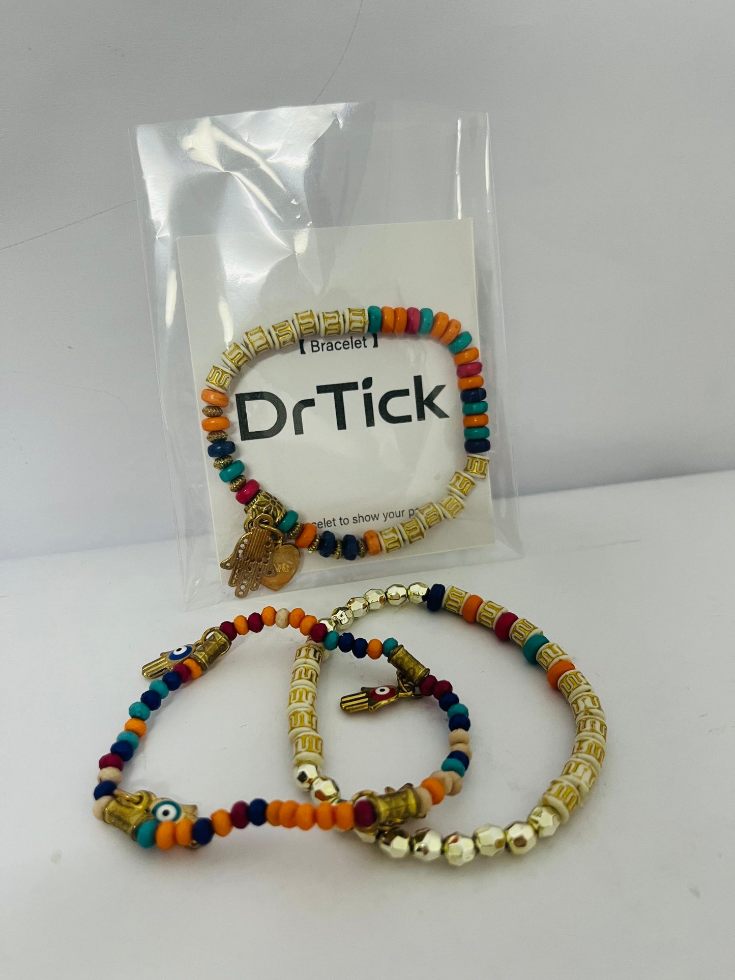 DrTick Gold Beaded Bracelets for Women Stack - Boho 14K Gold Plated Stretch Stackable Bracelets Set Pearl Colorful Seed Beads Trendy Dainty Jewelry Summer Beach Jewelry Gift