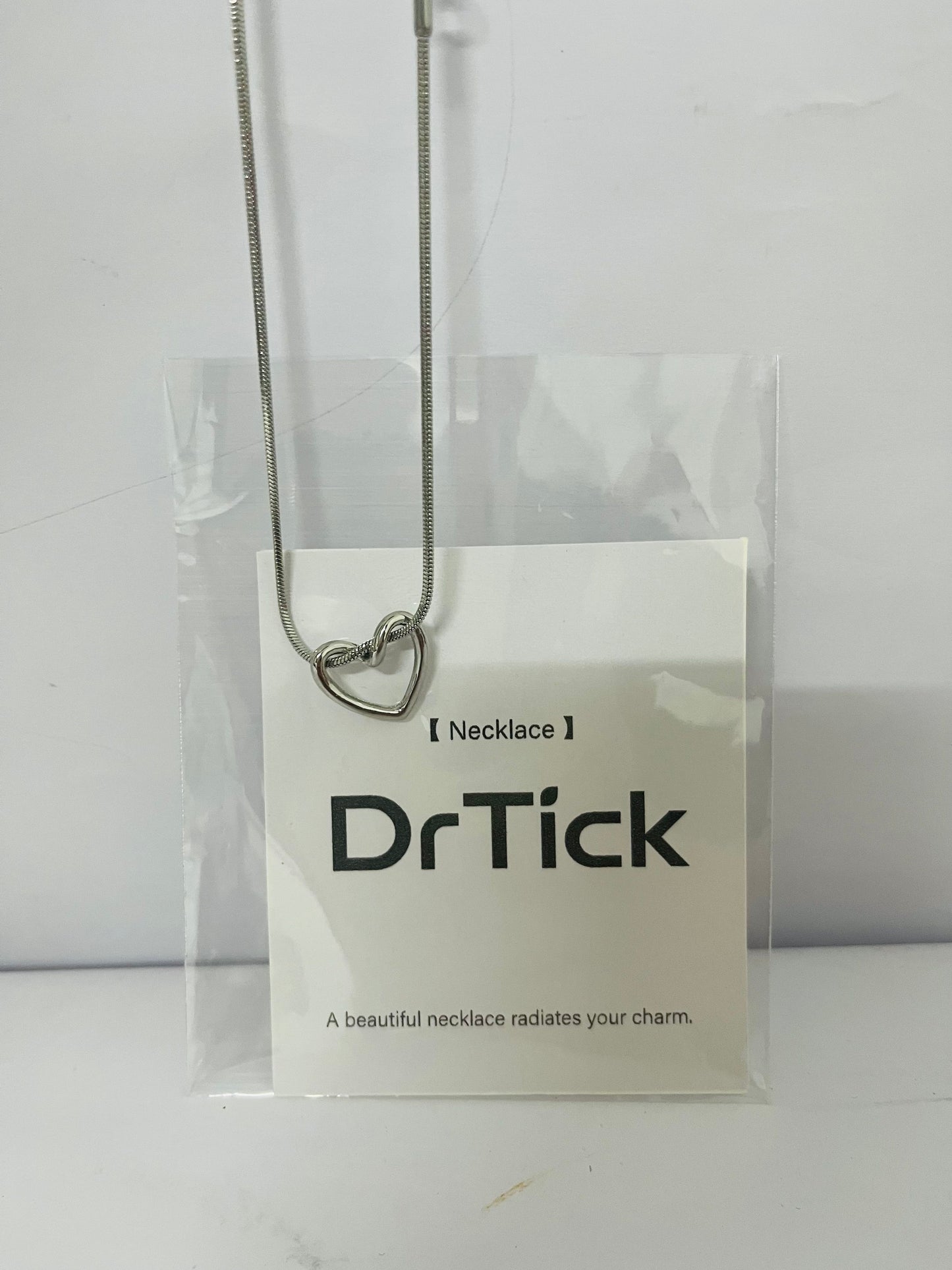 DrTick Heart Pendant Necklace – Classic Silver Heart Necklace with Minimalist Design, Dainty Love Jewelry for Women, Everyday Simple Necklace for Gift