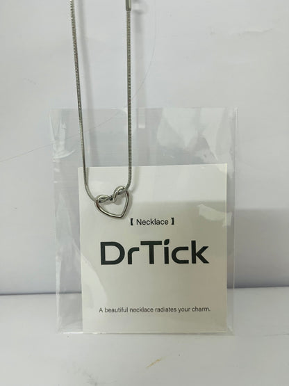 DrTick Heart Pendant Necklace – Classic Silver Heart Necklace with Minimalist Design, Dainty Love Jewelry for Women, Everyday Simple Necklace for Gift