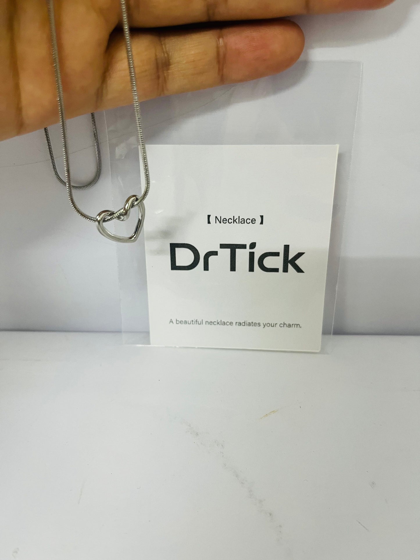 DrTick Heart Pendant Necklace – Classic Silver Heart Necklace with Minimalist Design, Dainty Love Jewelry for Women, Everyday Simple Necklace for Gift