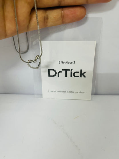 DrTick Heart Pendant Necklace – Classic Silver Heart Necklace with Minimalist Design, Dainty Love Jewelry for Women, Everyday Simple Necklace for Gift