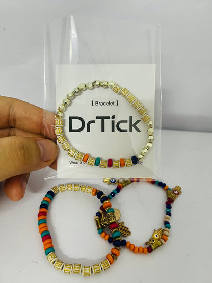 DrTick Gold Beaded Bracelets for Women Stack - Boho 14K Gold Plated Stretch Stackable Bracelets Set Pearl Colorful Seed Beads Trendy Dainty Jewelry Summer Beach Jewelry Gift