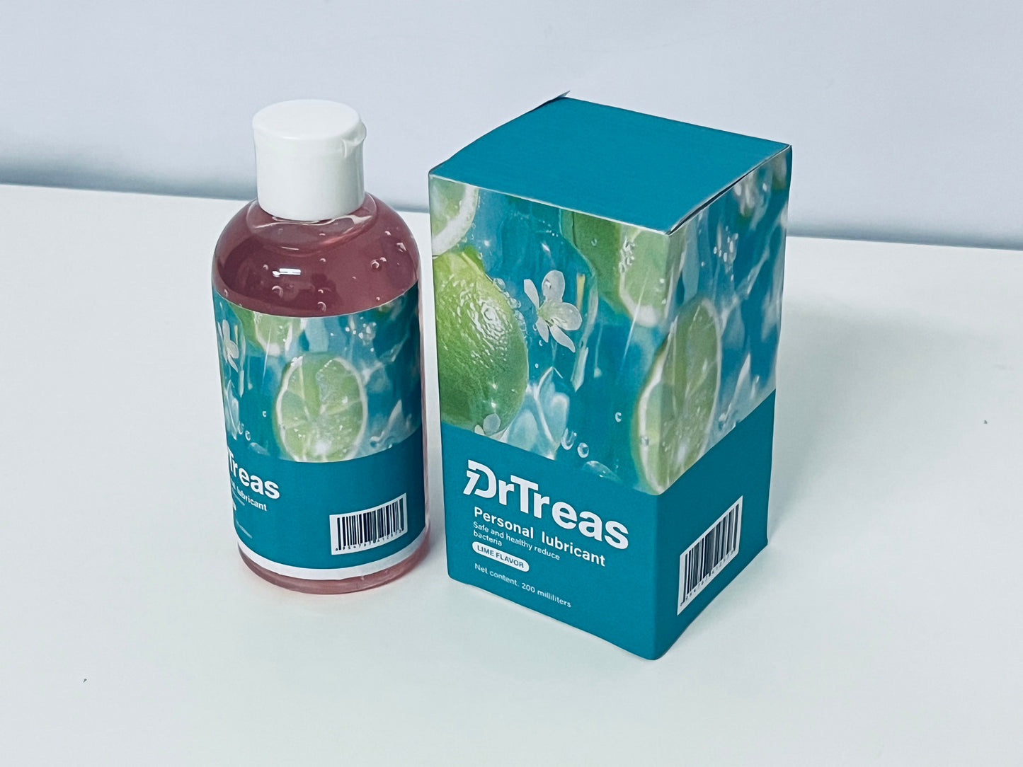 DrTreas Personal Lubricant, Lime Flavor, 200ml, Bacteria-Reducing, Intimate Comfort Sexual Lubricant