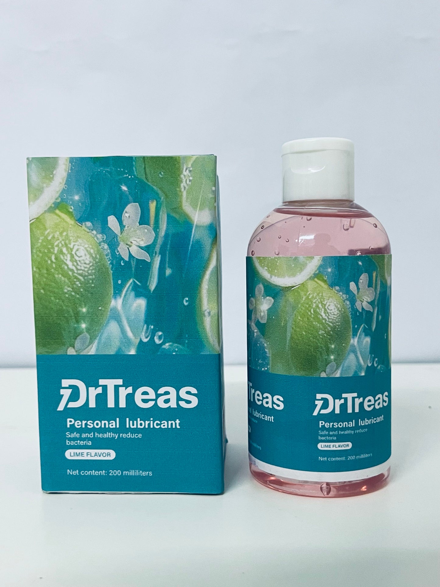 DrTreas Personal Lubricant, Lime Flavor, 200ml, Bacteria-Reducing, Intimate Comfort Sexual Lubricant