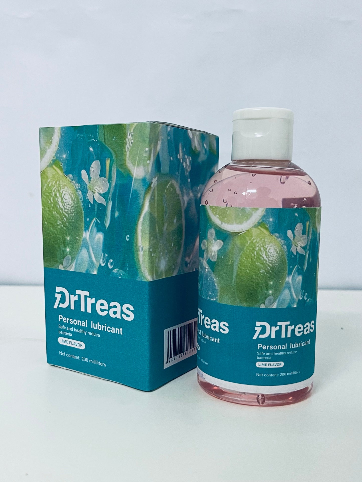 DrTreas Personal Lubricant, Lime Flavor, 200ml, Bacteria-Reducing, Intimate Comfort Sexual Lubricant