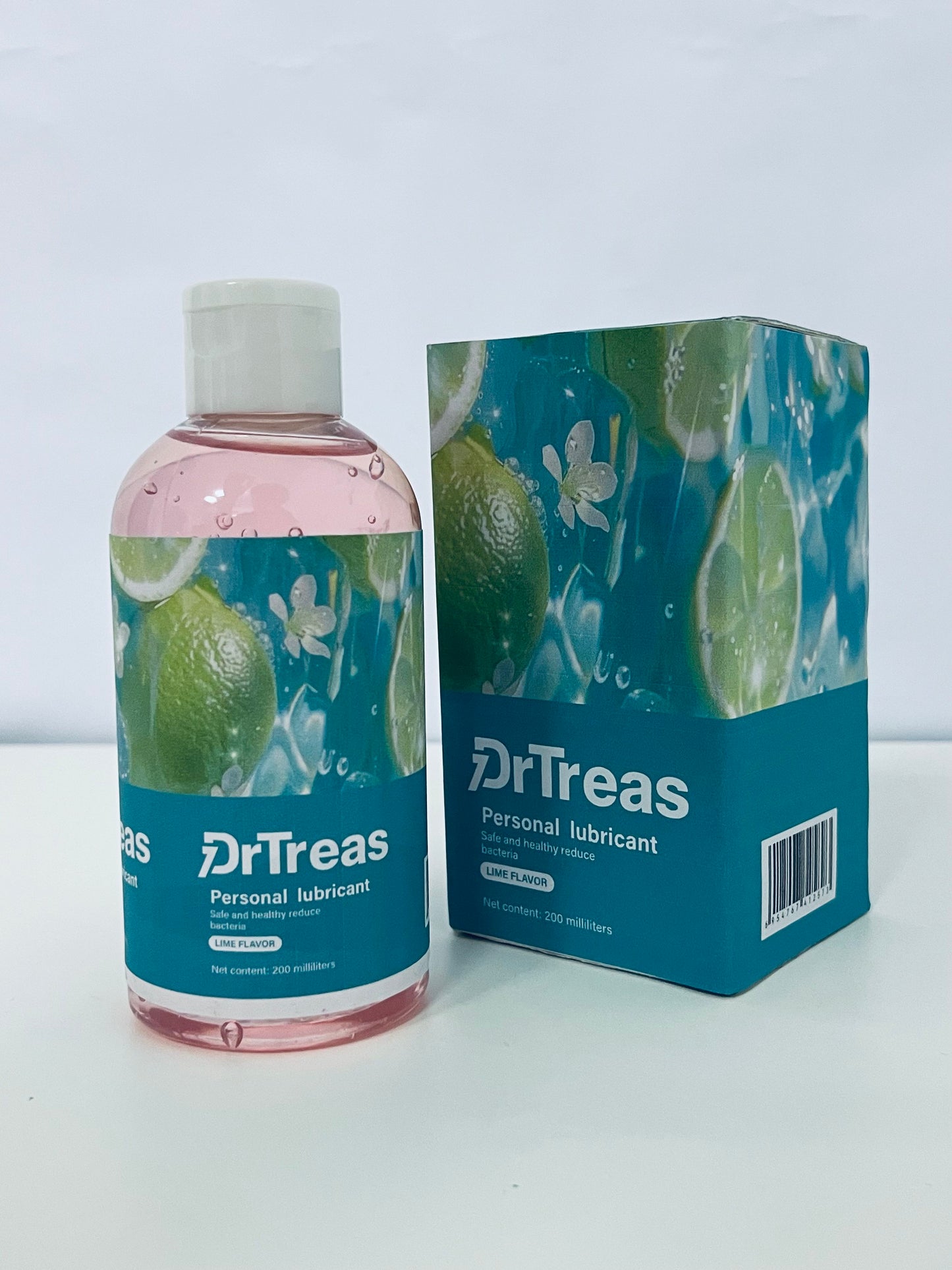 DrTreas Personal Lubricant, Lime Flavor, 200ml, Bacteria-Reducing, Intimate Comfort Sexual Lubricant
