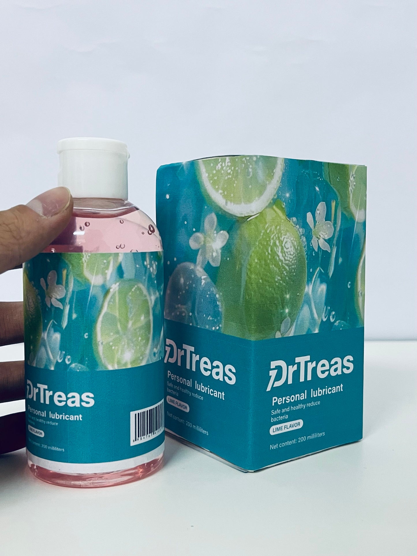 DrTreas Personal Lubricant, Lime Flavor, 200ml, Bacteria-Reducing, Intimate Comfort Sexual Lubricant