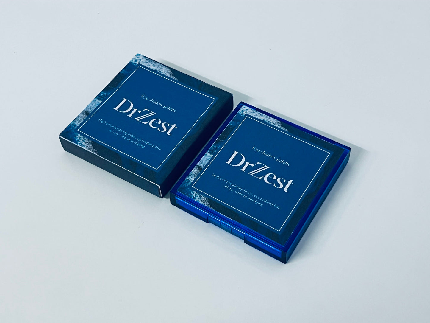 DrZest Eyeshadow Palette - High-Pigment Blue Tones with Glitter Accent