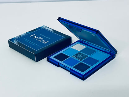 DrZest Eyeshadow Palette - High-Pigment Blue Tones with Glitter Accent