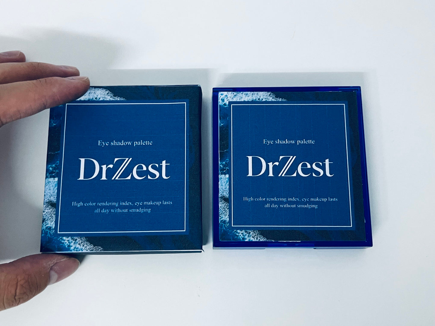 DrZest Eyeshadow Palette - High-Pigment Blue Tones with Glitter Accent