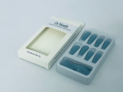 Dr.Month  False nails - 24 Press On Nails Style:   matte long square blue , spring nails