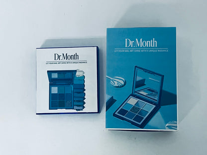 Dr.Month 9 Colors Blue Glitter Eyeshadow Palette, Glitter Dark Light Royal Cobalt Baby Sky Navy Blue Metallic Shimmer Sparkly Eye Shadow Palette Makeup for  Women Eyes, Highly Pigmented Eyeshadow
