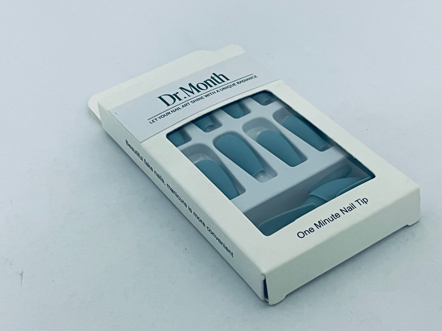 Dr.Month  False nails - 24 Press On Nails Style:   matte long square blue , spring nails