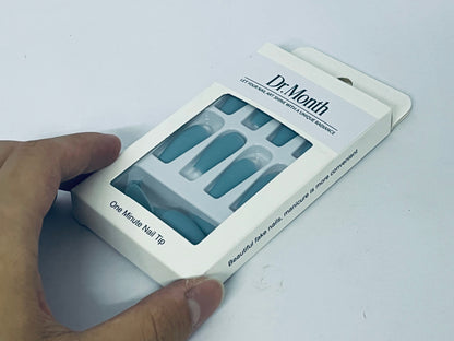 Dr.Month  False nails - 24 Press On Nails Style:   matte long square blue , spring nails