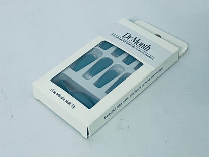 Dr.Month  False nails - 24 Press On Nails Style:   matte long square blue , spring nails
