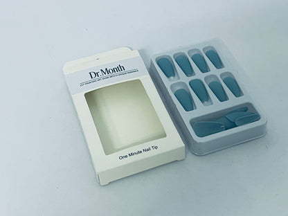 Dr.Month  False nails - 24 Press On Nails Style:   matte long square blue , spring nails