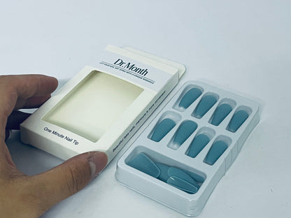 Dr.Month  False nails - 24 Press On Nails Style:   matte long square blue , spring nails