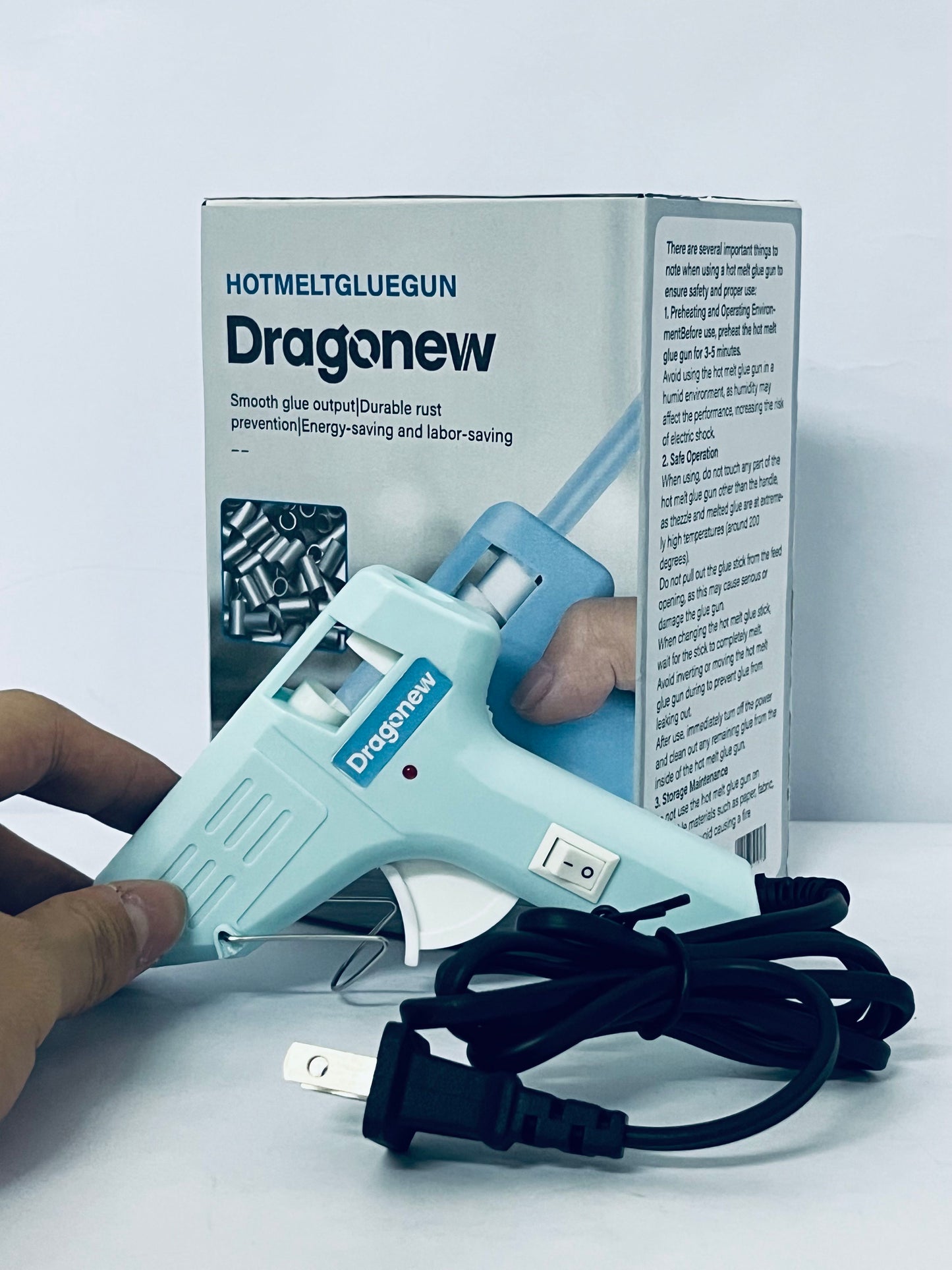 Dragonew Mini Glue Gun Crafts Hot Melt Guns Low Temp Glue with Burn Protection Fast Preheating and Easy Squeeze Trigger for School DIY Arts Class Projects Home Quick Repairs, 20 W 