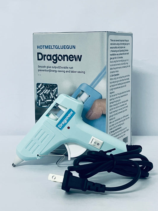 Dragonew Mini Glue Gun Crafts Hot Melt Guns Low Temp Glue with Burn Protection Fast Preheating and Easy Squeeze Trigger for School DIY Arts Class Projects Home Quick Repairs, 20 W 